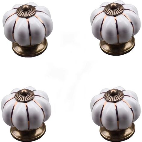 pomelli vintage in ceramica a forma di zucca, 40x40 mm (diametro x altezza), maniglie per mobili antichi, pomelli per porte e cassetti con tirante a vite per cucina, armadio, cassettiera, guardaroba (1/5)