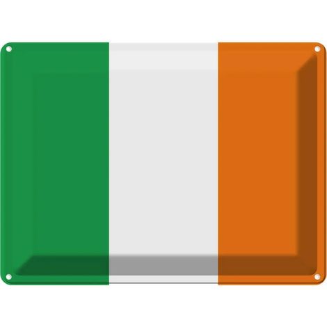 Plaque métallique 30x40 cm, blason et drapeau irlandais (1/5)