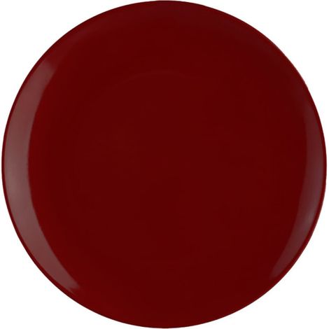 Lot de 6 assiettes plates en faïence rouge 26,4cm – Forme ronde – Passent au lave-vaisselle et micro-ondes – Contact alimentaire – Secret De Gourmet