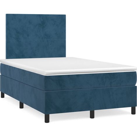 Sommier à lattes de lit avec matelas LED bleu foncé 120x190 (1/5)