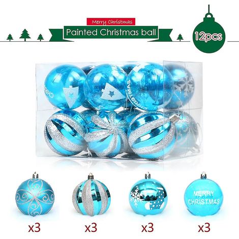 Lot de 12 boules de Noël décoratives à suspendre pour sapin de Noël, 6 cm (1/3)