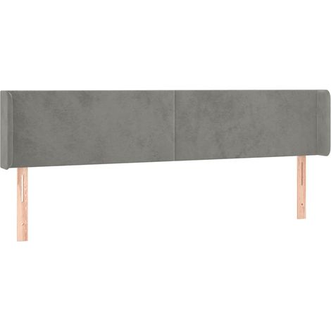 Maison Exclusive - Cabecero de terciopelo gris claro 163x16x78/88 (1/5)