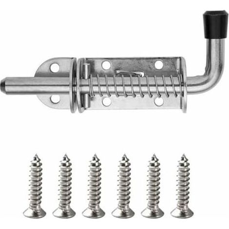 1 Pack Stainless Steel Spring Loaded Sliding Door Locks, Easy Installation of Spring Loaded Lock (1/4)