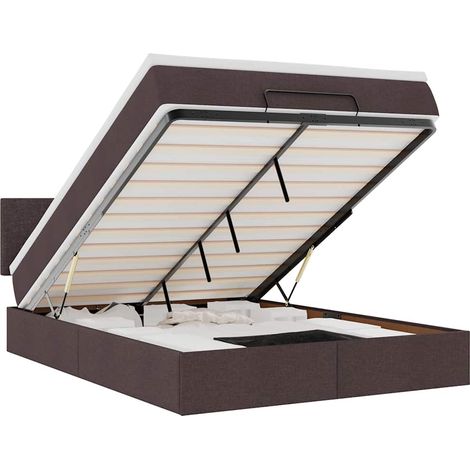 Maison Exclusive - Estructura cama otomana colchón tela marrón os (1/5)