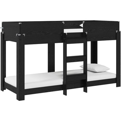 Maison Exclusive - Etagenbett für Kinder Schwarz Eichen-Optik 75