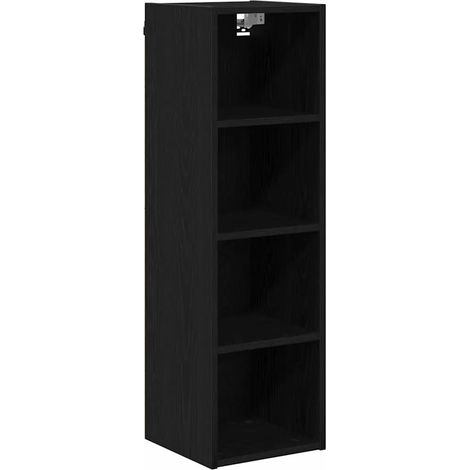 Armadio pensile moderno ampio spazio di archiviazione 30 x 29,5 x 100 cm in legno ingegnerizzato nero 020053498