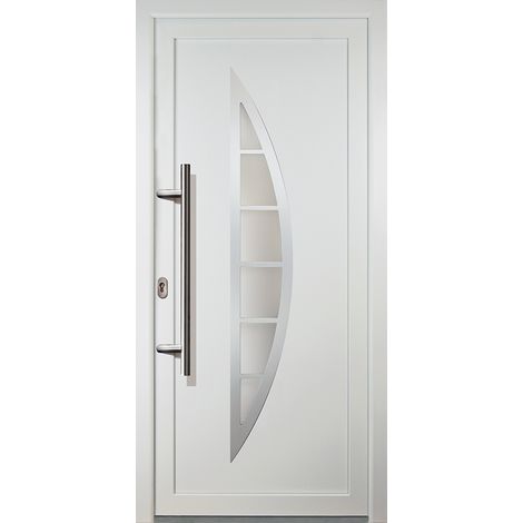 Porte d'ingresso PVC JM SIGNUM ESCLUSIVO, mod. 28, dentro/al di fuori: bianco, larghezza: 98cm, altezza: 208cm, senso di aperatura sinistra