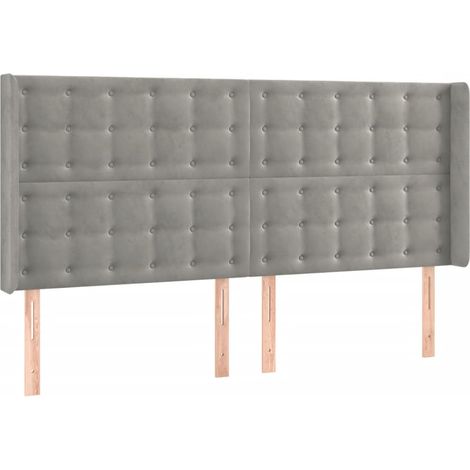 Maison Exclusive - Cabecero con orejas de terciopelo gris claro 1 (1/5)