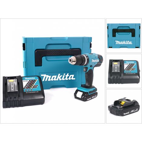 Makita DHP 453 Y1J-D Akku Schlagbohrschrauber 18V 42Nm im MAKPAC + 1,5 Ah Akku + Ladegerät (1/5)
