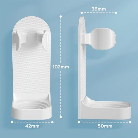 Support Brosse a Dent Electrique, Porte Brosse à Dents Electrique Lot de 2, Support Mural Brosse a Dent Electrique Adhésif Solide Réglable (1/5)