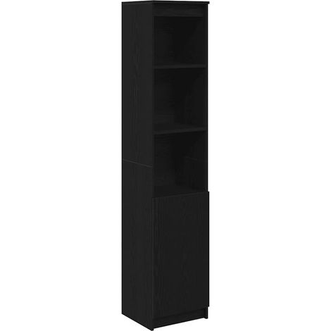 Maison Exclusive - Credenza Rovere Nero 37,5x35x180 cm in Legno Multistrato