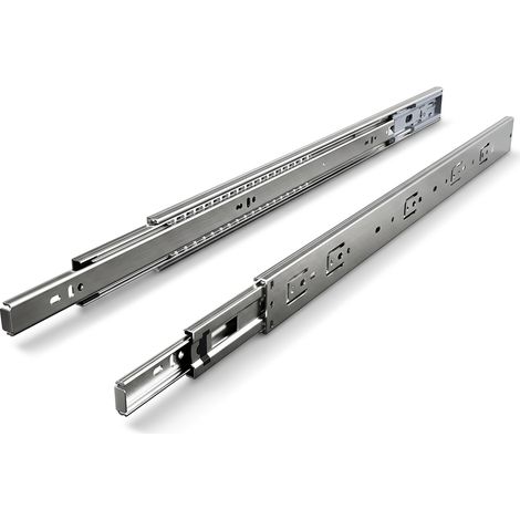 Randaco 10 Paar Schubladenschienen 600 mm Vollauszug, 3-teilig, Softclose mit Selbsteinzug, 45 kg Tragkraft, Schubladenauszug aus Stahl (1/5)