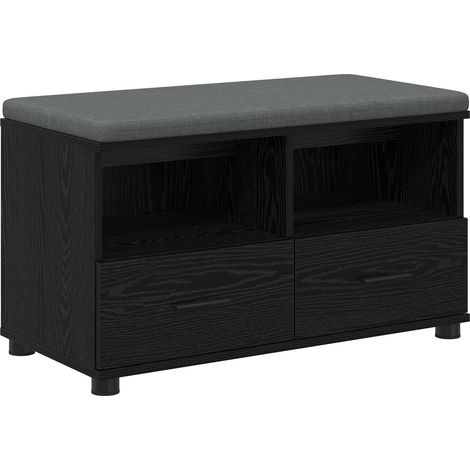 Banc d'entrée - Banc intérieur avec coussin Chêne Noir 80 x 38 x 46 cm fr9206 - Maison La Vie (1/5)