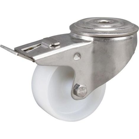 Roulettes pivotantes en acier inoxydable à bandage en matière synthétique TENTE 8477UOO080P3013