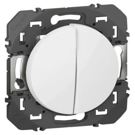 Poussoir double dooxie 6A 250V finition blanc - LEGRAND