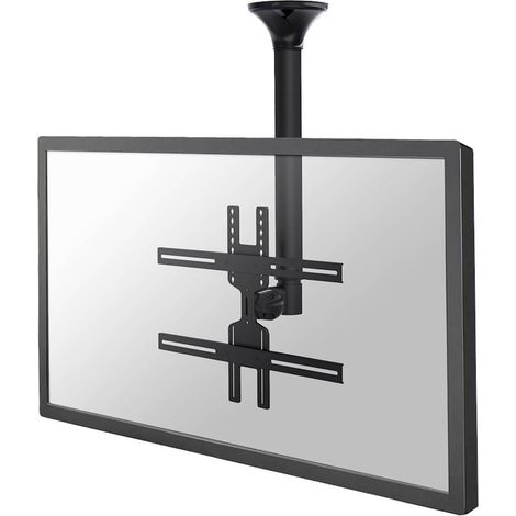 Support da soffitto regolabile per monitor e TV fino a 35 kg, compatibile con schermi da 32" a 60", inclinabile e girevole, con montaggio VESA 200x200 mm e 600x400 mm, colore nero (1/5)