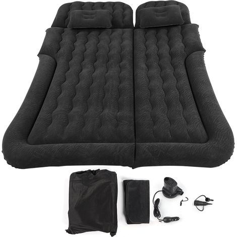 Eosnow 2 -IN -1 Multifunktion aufblasbare Reisematratze PVC Flocken weiches Schlafkissen für Auto -SUVBlack