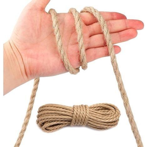 14 mm x 15 m Juteseil – Starke Naturfaser für Gartenarbeit, Heimwerken, Dekoration, Verpackung und Camping – Robustes Paketseil – Juteband (1/4)