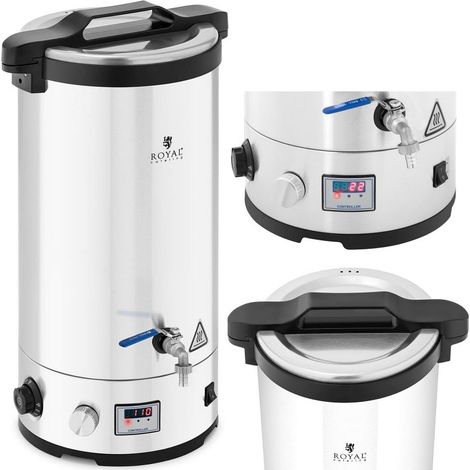 Cuve de brassage pour la production de bière avec minuterie en acier inoxydable 30-110°C LED 2500 W 30 l (1/3)