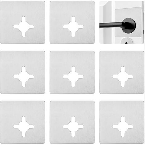 plaques de réparation de serrure de porte en acier inoxydable - Plaques de fixation poignées - Plaque renfort Supports (1/5)