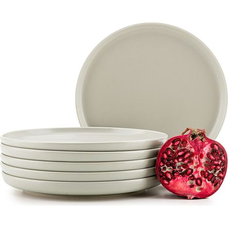 KONSIMO Dessertteller-Set VICTO 6-tlg. Beige Keramik 20cm