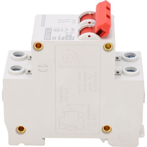 Disjoncteur miniature 2P pour montage sur rail DIN, protection contre les surcharges domestiques 400 V DZ47‑63 (1/5)