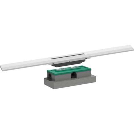 Caniveau de douche HANSGROHE RainDrain Flex 80 Blanc mat + Corps encastré à faible hauteur