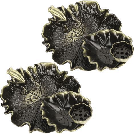 Stück Räuchergefäße mit Rückschlagschutz, Lotusblattform, bronzefarben, Heimdekoration (1/5)