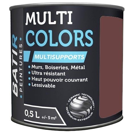 Peintures Multi Colors BÂTIR Satin Soyeux Lie de vin 0,5 L (1/2)