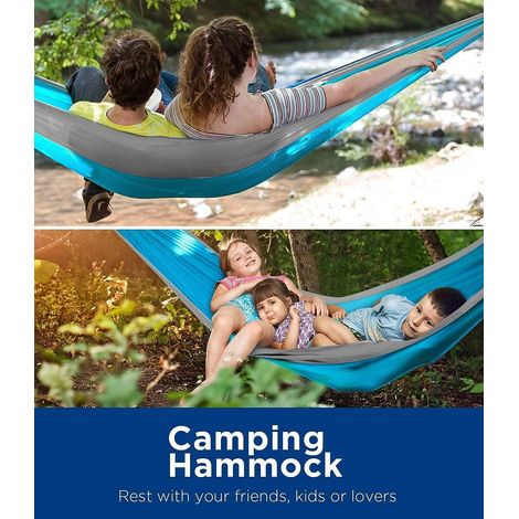 Filiyano-Hamac 270x140cm, hamac simple ou double pour le camping et le jardin avec (1/4)