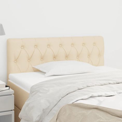 vidaXL Tête de lit Crème 100x7x78/88 cm Tissu (1/5)