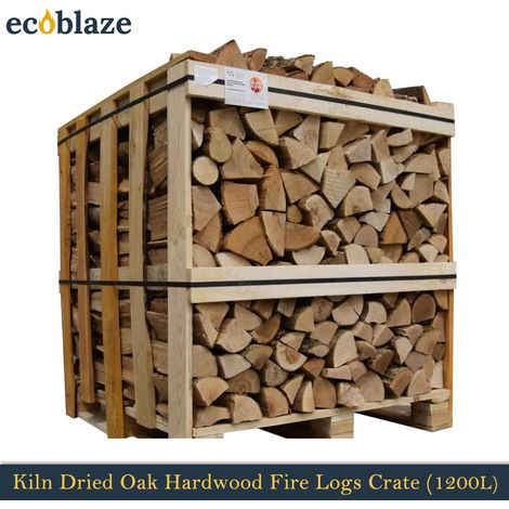 Ecoblaze Kiln Dried Oak Hardwood Firewood Logs 1200L for Wood Burner, Brown 001 (1/5)