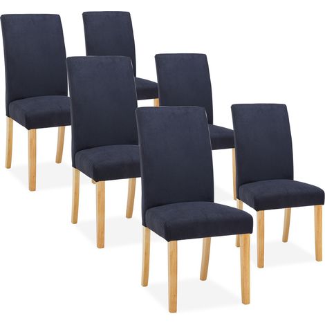 Lot de 6 chaises Rosie velours côtelé Noir (1/5)