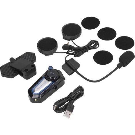 Écouteurs Bluetooth BT31 pour casque moto - Sans fil, mains libres, stéréo, étanches, à réduction de bruit, avec lampe torche (1/5)