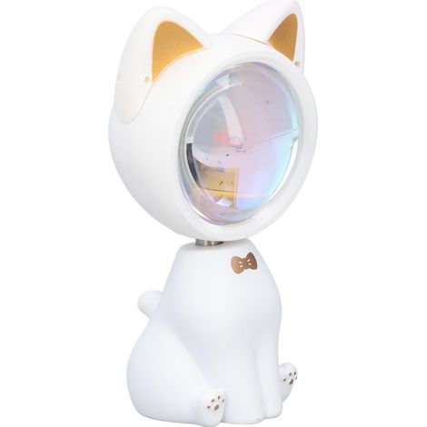 Lampe de projection coucher de soleil avec chat blanc mignon, rotation à 360°, chargement USB, lampe lumière du soleil pour chambre ou fête. (1/5)