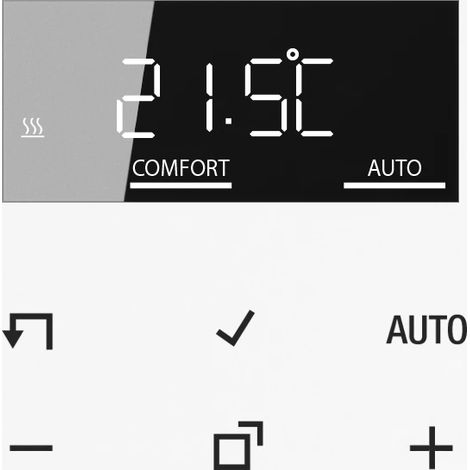 JUNG HOME Pantalla de termostato de ambiente, serie AS/A, blanco alpino BT A 1791 WW