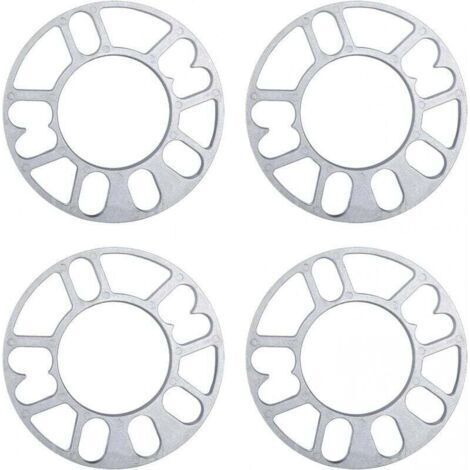 4 Pcs Entretoises De Roues En Alliage Aluminium, joints de moyeu de roue élargis modifiés, elargisseur de voie, 3mm d'épaisseur entretoises de roue universelles (1/5)