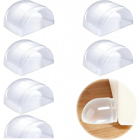 Arrêts de Portes, Butee de Porte Butées Transparentes Adhésives au Sol, Butoirs pour Protection des Murs et Meubles, Stop-Porte Discret pour Parquet, Carrelage, Stratifié et Surfaces Lisses (1/5)