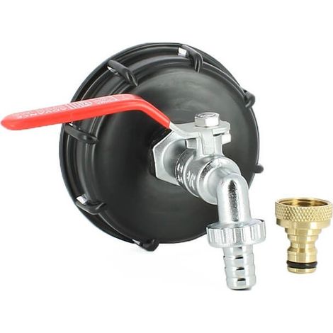 Raccord cuve S100X8 - Robinet laiton chromé 15 mm + Nez 20x27