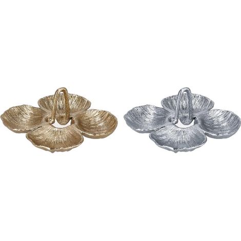 1 Pezzo Centrotavola Decorativo Casa con Foglie in Metallo 27 x 26 cm 2 Colori (1/2)