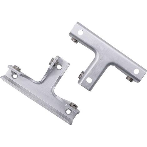 AIDUCHO Lot De 2 Pinces En Verre En Forme De T Pour Aquarium, Aquarium, Armoire,Support En Verre En Alliage D'aluminium Pour Verre De 6-10 Mm D'épaisseur (1/5)