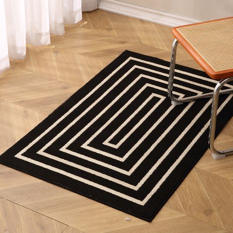 Rutschfeste, wasserdichte und strapazierfähige Eingangsmatte, Fußmatte mit geometrischem Retro-Muster, dekorative Fußmatte für das Wohnzimmer