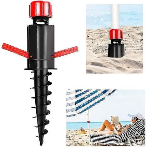 Ancrage pour parasol de plage, pieds de parasol au sol, support de parasol en plastique, pour pelouse ou terrasse sablonneuse (1/2)