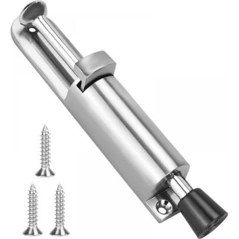 Butée de porte réglable, butée de porte à ressort avec vis, butée de porte au sol, butée de porte au sol en alliage de zinc, adaptée à une utilisation intérieure et extérieure [2 pièces] (1/5)