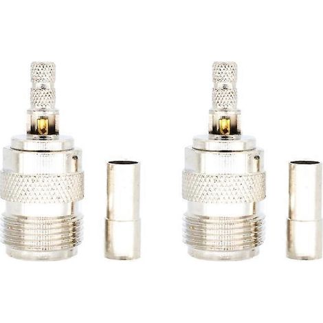 Lot de 2 connecteurs coaxiaux femelles N (1/2/5 pièces) - Coupleur de type N - Adaptateur coaxial RF RF -