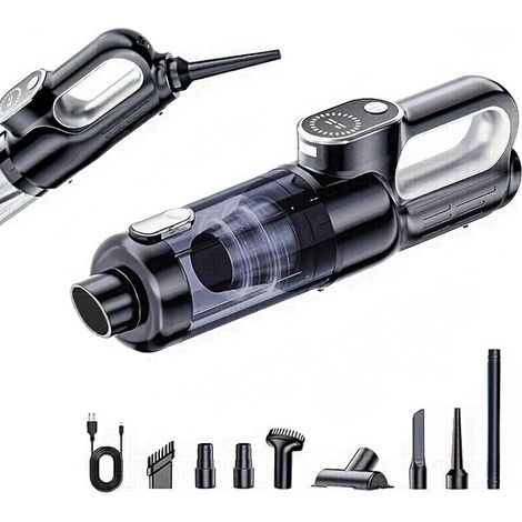 Aspirateur et souffleur sans fil pour voiture — Mini aspirateur et souffleur portable pour l'intérieur de voiture, claviers d'ordinateur (1/5)