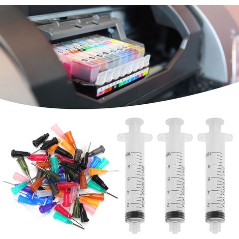 Seringue de 10 ml + aiguille, combinaison seringue-aiguille à vis de 10 ml pour l'application de pâte à souder, le remplissage d'encre, l'injection d'huile, le perçage industriel en plastique jetable  (1/5)