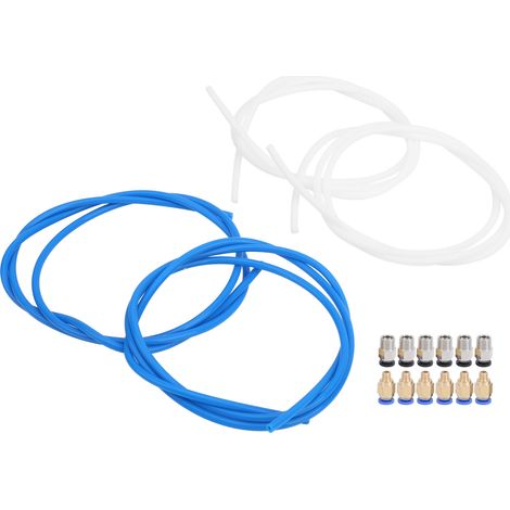 Zubehör für den 3D-Drucker: 2 blaue PTFE-Schläuche + 2 weiße PTFE-Schläuche, 6 M10-Pneumatikverschraubungen + 6 M6-Pneumatikverschraubungen, Anschlussset (1/5)