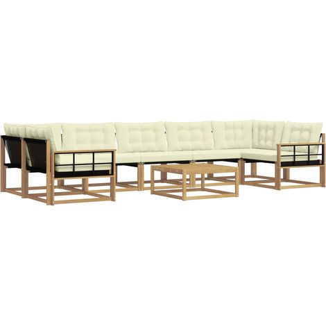 Outdoor Sofa Set 8 pcs White and Cream vidaXL (1/5)