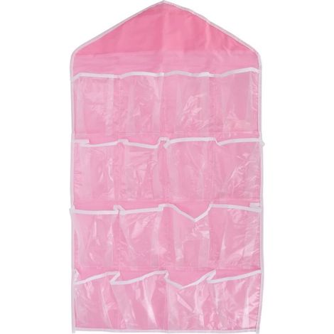 Rangement derrière la Porte – Placard Mural Suspendu au-Dessus de la Porte, Sac de Rangement, étagères suspendues en Polyester, Poche pour Chambre à Coucher, Salon (Pink) (1/4)